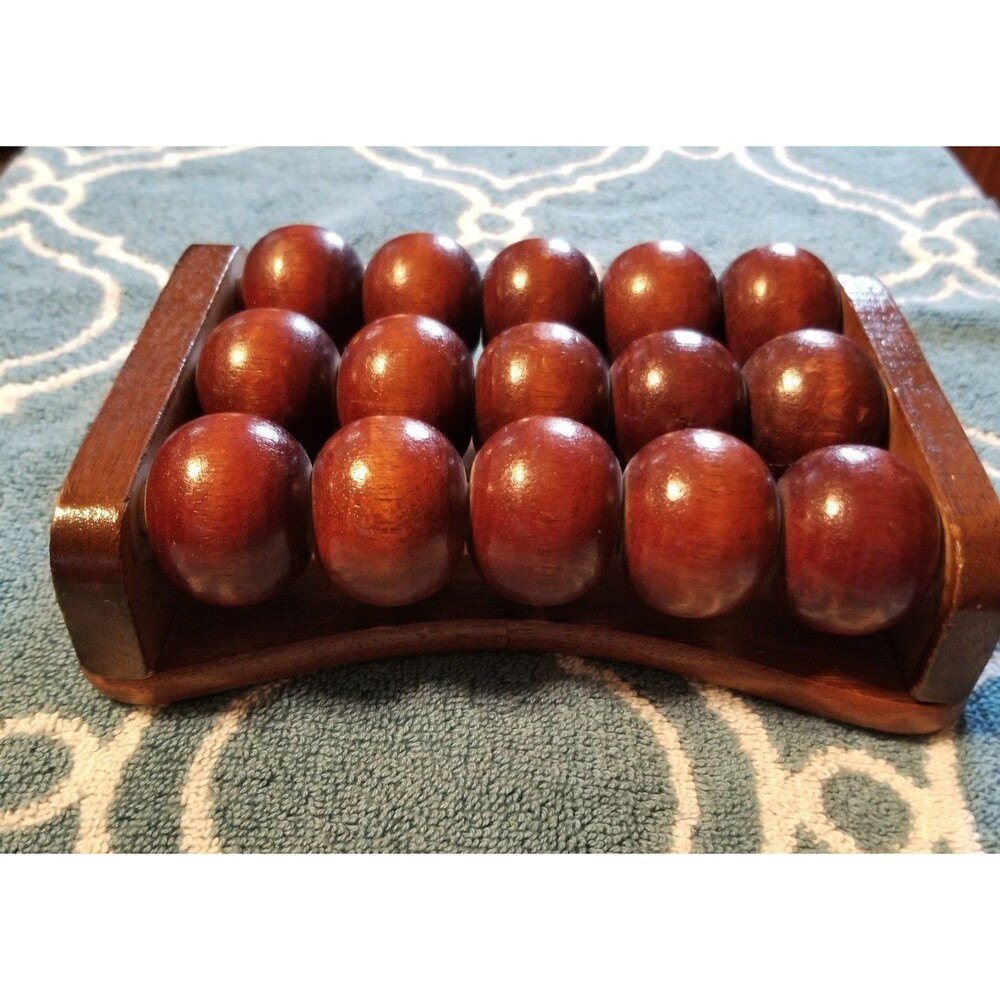 Vintage Wooden 15-Ball Roller Massager ~ Foot/Body Portable Therapy - Picture 4 of 10